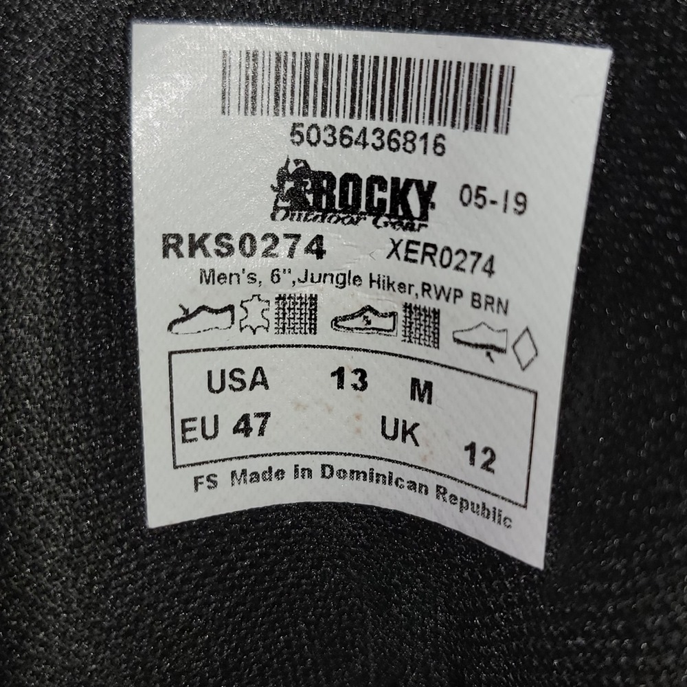 Rocky S2V Jungle Hunter Mens Waterproof Leather Hiking Boots RKS0274 Size 13 M - Picture 10 of 12
